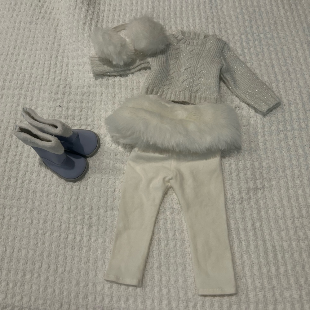 American Girl Soft as Snow Outfit